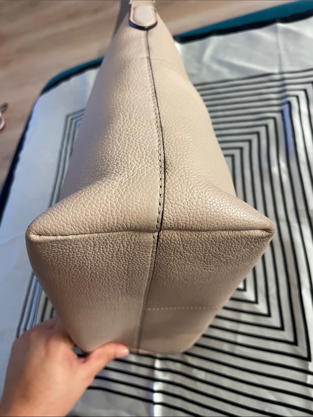 kate spade Pebbled Leather Shoulder Bag in Blush Taupe - Picture 6 of 8